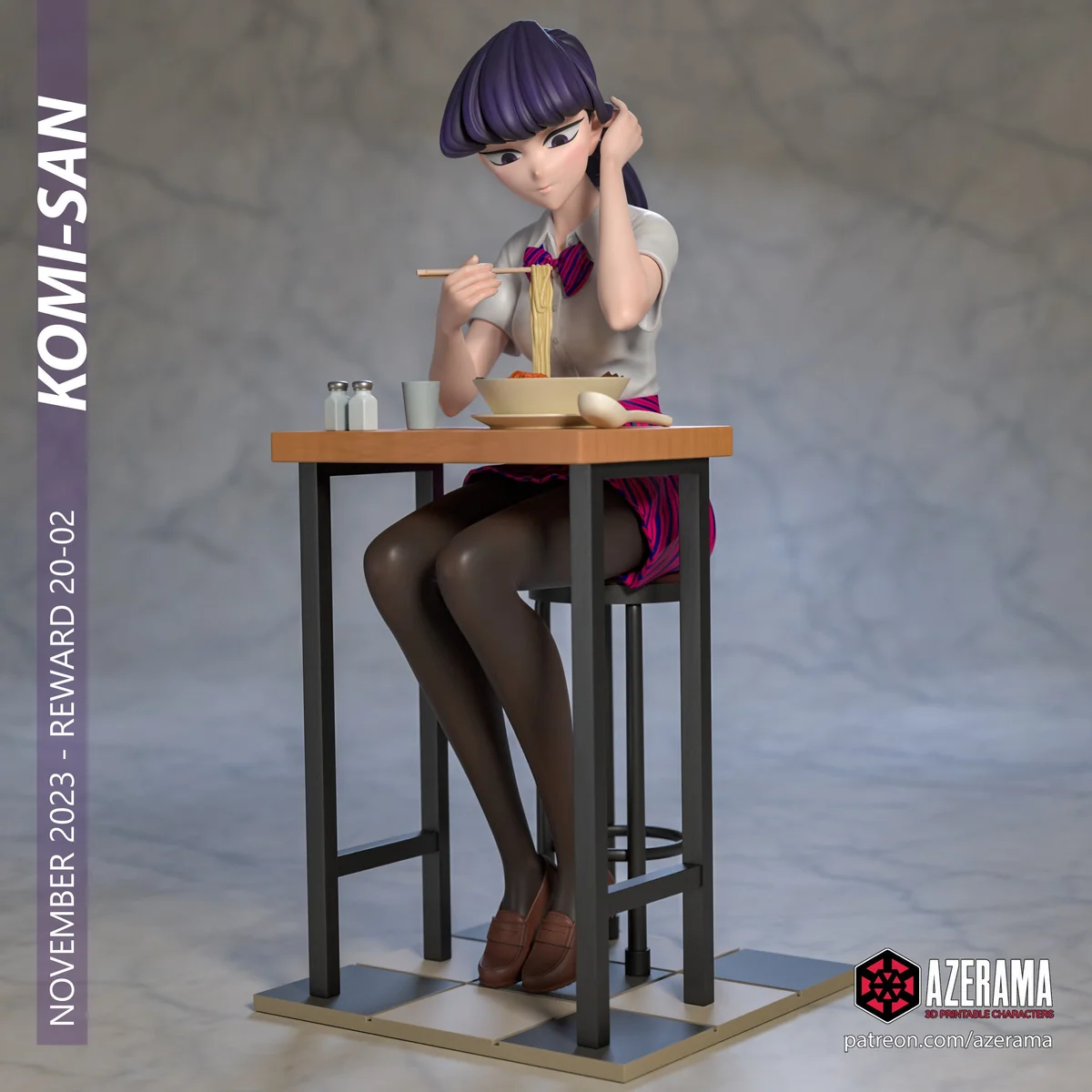 Komi | Fan Art | 3D Printed Resin Model Garage Kit | *Un-Painted* | Azerama 4