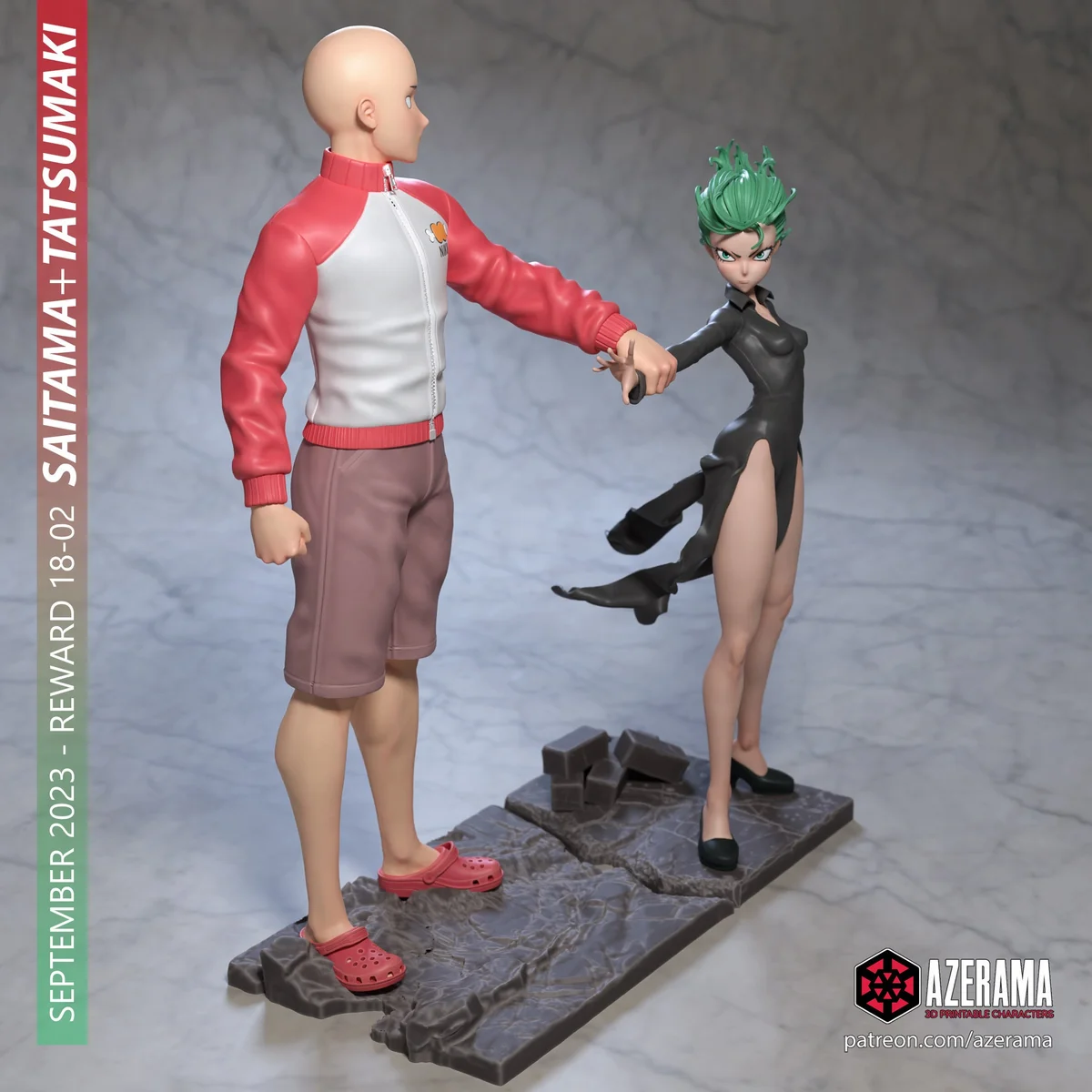Sai + Tatsu | Fan Art | 3D Printed Resin Model Garage Kit | *Un-Painted* | Azerama 3