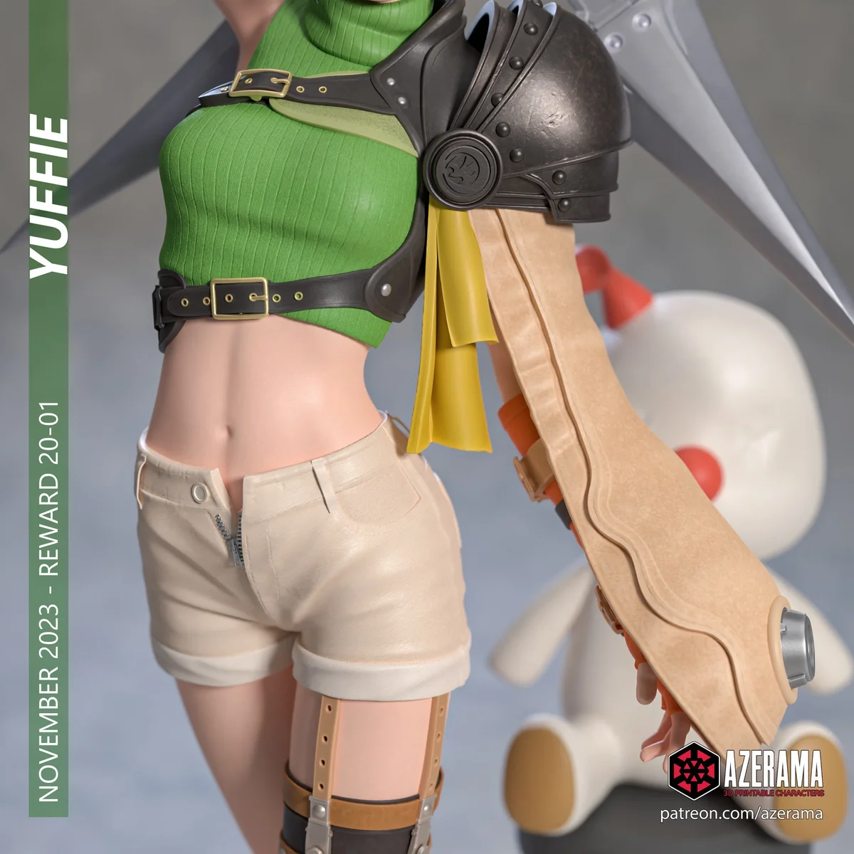 Yuffie | Fan Art | 3D Printed Resin Model Garage Kit | *Un-Painted* | Azerama 5