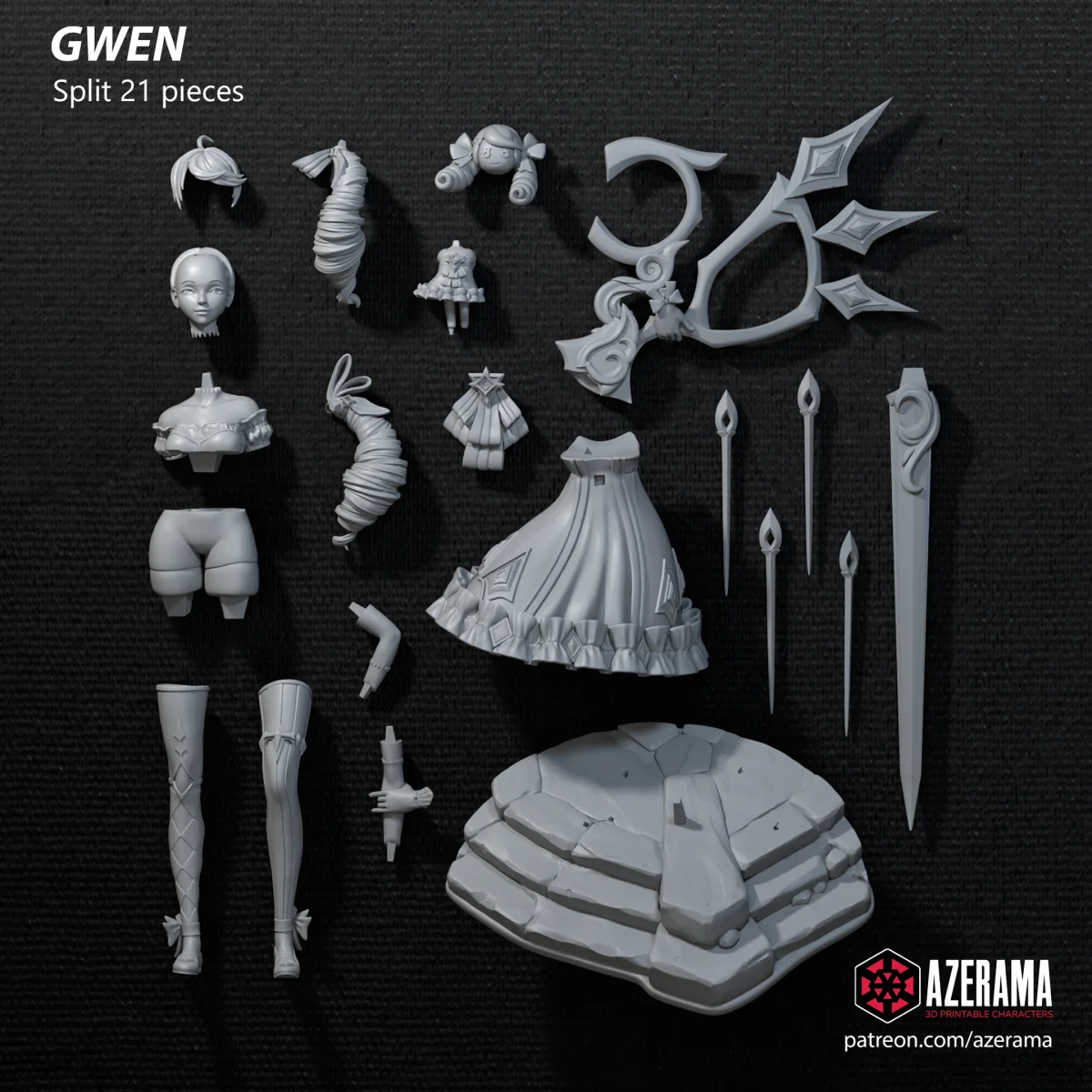 Gwen | Fan Art | 3D Printed Resin Model Garage Kit | *Un-Painted* | Azerama 3