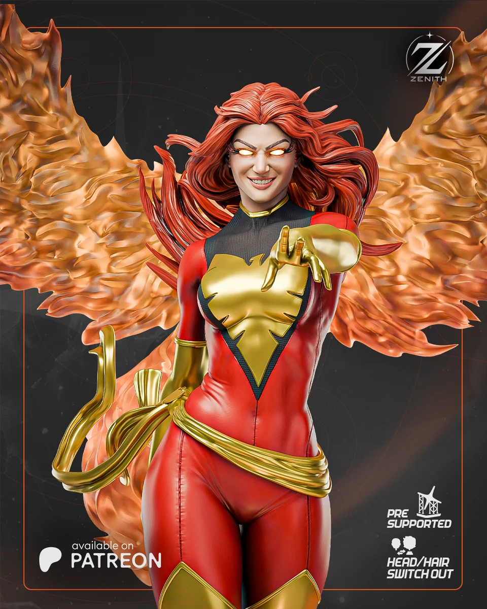 Jean Grey Phoenix | Fan Art | 3D Printed Resin Model Garage Kit | *Un-Painted* | Zenith Studios