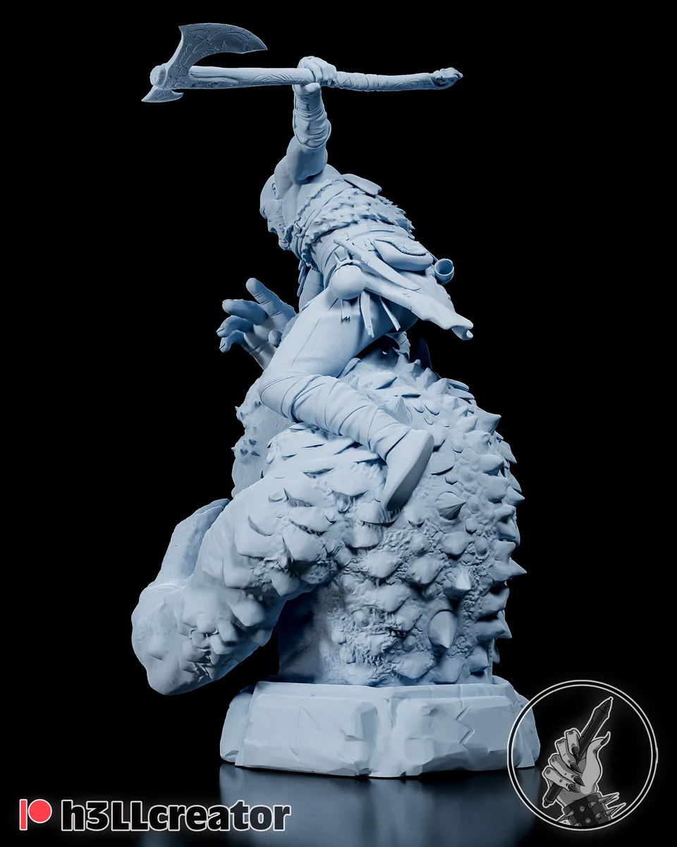 Kratos | Fan Art | 3D Printed Resin Model Garage Kit | *Un-Painted* | H3LL Creator 5