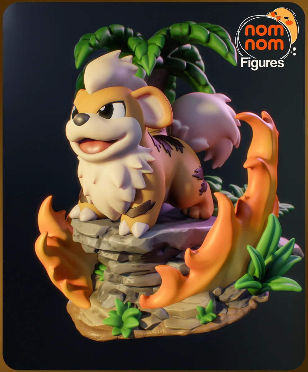 Chibi Growlithe | Fan Art | 3D Printed Resin Model Garage Kit | *Un-Painted* | Nomnom 4