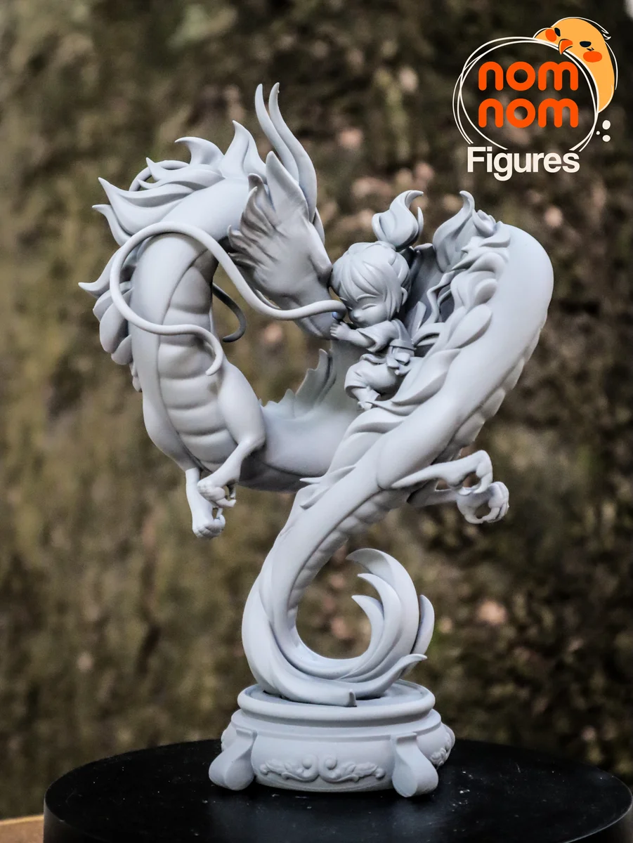 Chibi Chihiro and Haku | Fan Art | 3D Printed Resin Model Garage Kit | *Un-Painted* | Nomnom 5
