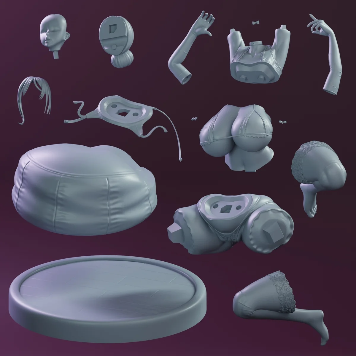 Curvy Bimbo Milf | Fan Art | 3D Printed Resin Model Garage Kit | *Un-Painted* | KiTNo 4