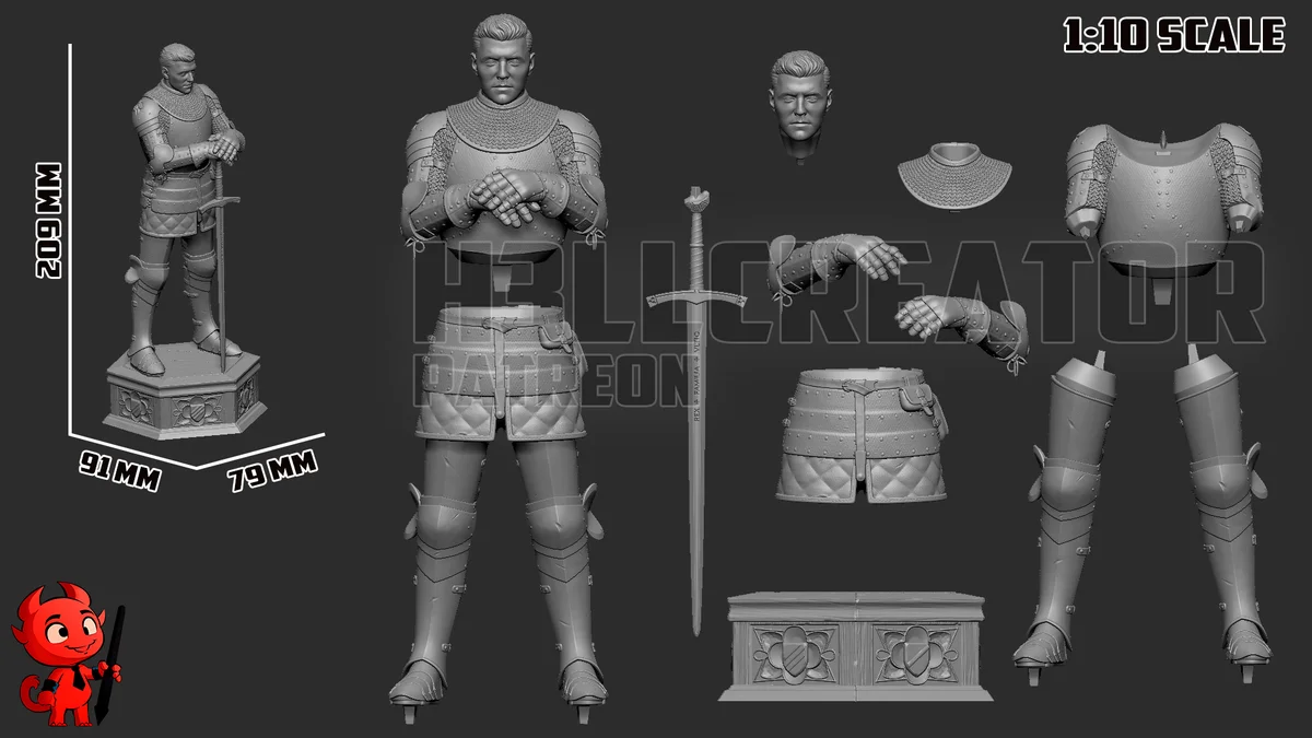 Henry of Skalitz | Fan Art | 3D Printed Resin Model Garage Kit | *Un-Painted* | H3LL Creator 9