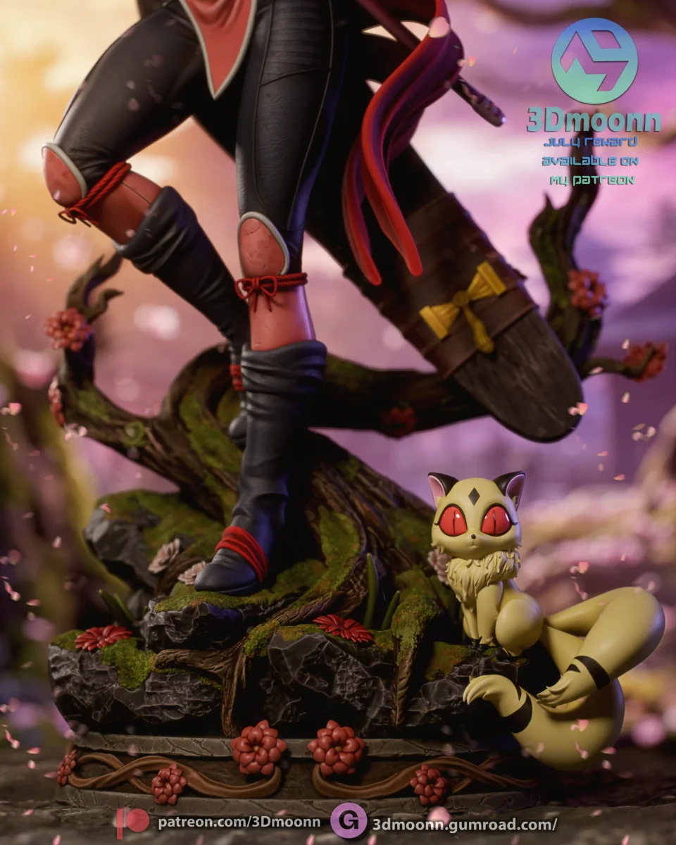 Sango Inuyasha | Fan Art | 3D Printed Resin Model Garage Kit | *Un-Painted* | 3DMoonn 5