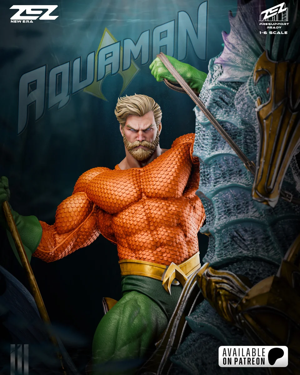 Aquaman | Fan Art | 3D Printed Resin Model Garage Kit | *Un-Painted* | ZEZ Studio 16