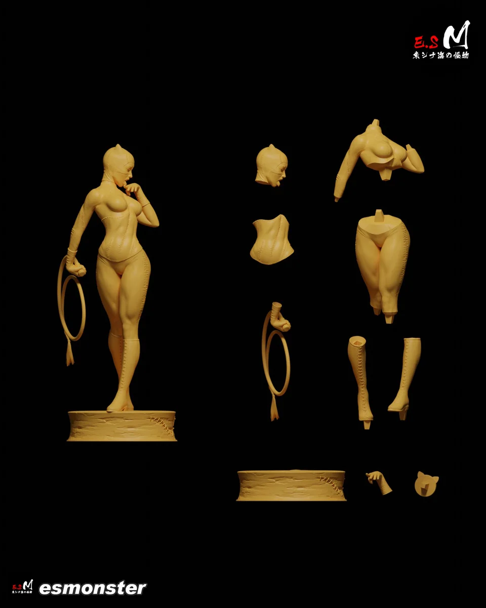 Catwoman v2 | Fan Art | 3D Printed Resin Model Garage Kit | *Un-Painted* | ES Monster 8