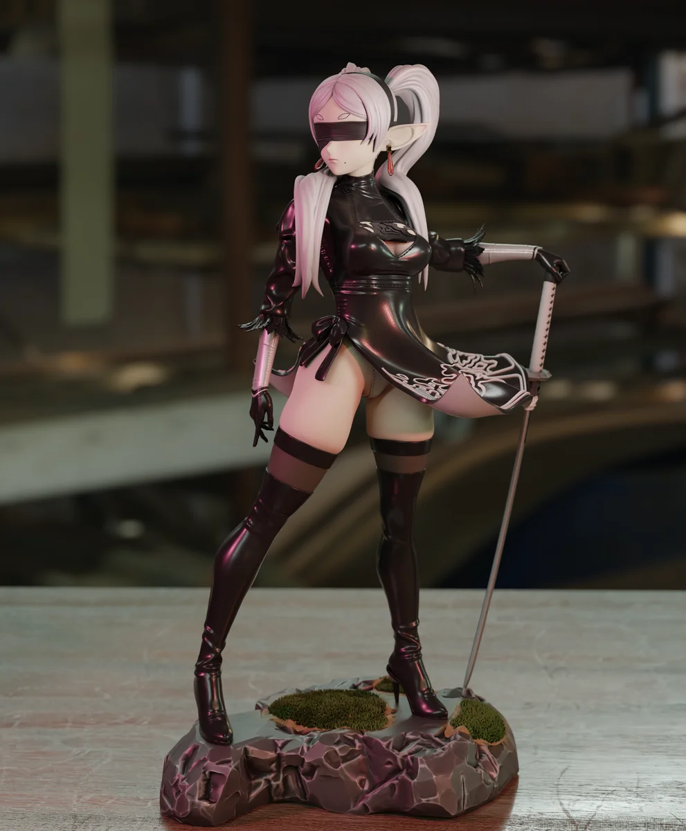 Frieren 2b | Fan Art | 3D Printed Resin Model Garage Kit | *Un-Painted* | Momoji 3