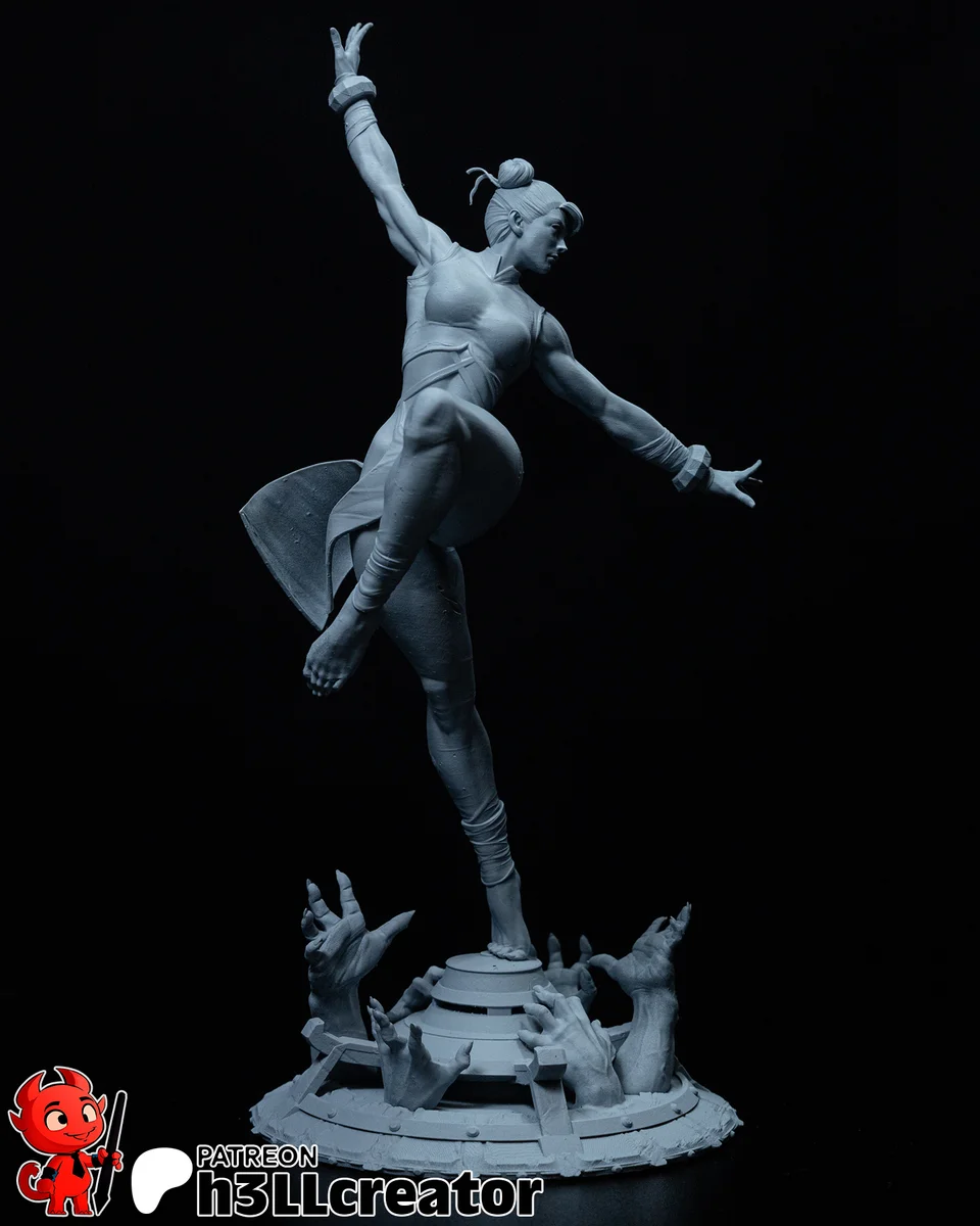 Chun-Li | Fan Art | 3D Printed Resin Model Garage Kit | *Un-Painted* | H3LL Creator 10