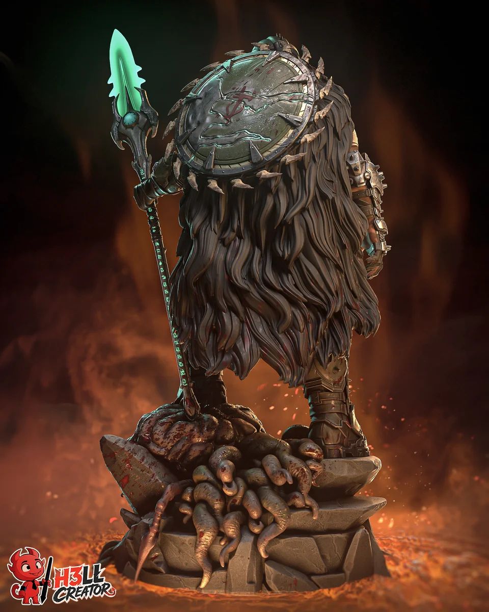 Doom Slayer | Fan Art | 3D Printed Resin Model Garage Kit | *Un-Painted* | H3LL Creator 8