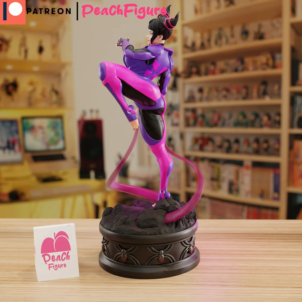 Juri | Fan Art | 3D Printed Resin Model Garage Kit | *Un-Painted* | Peach Figure 4