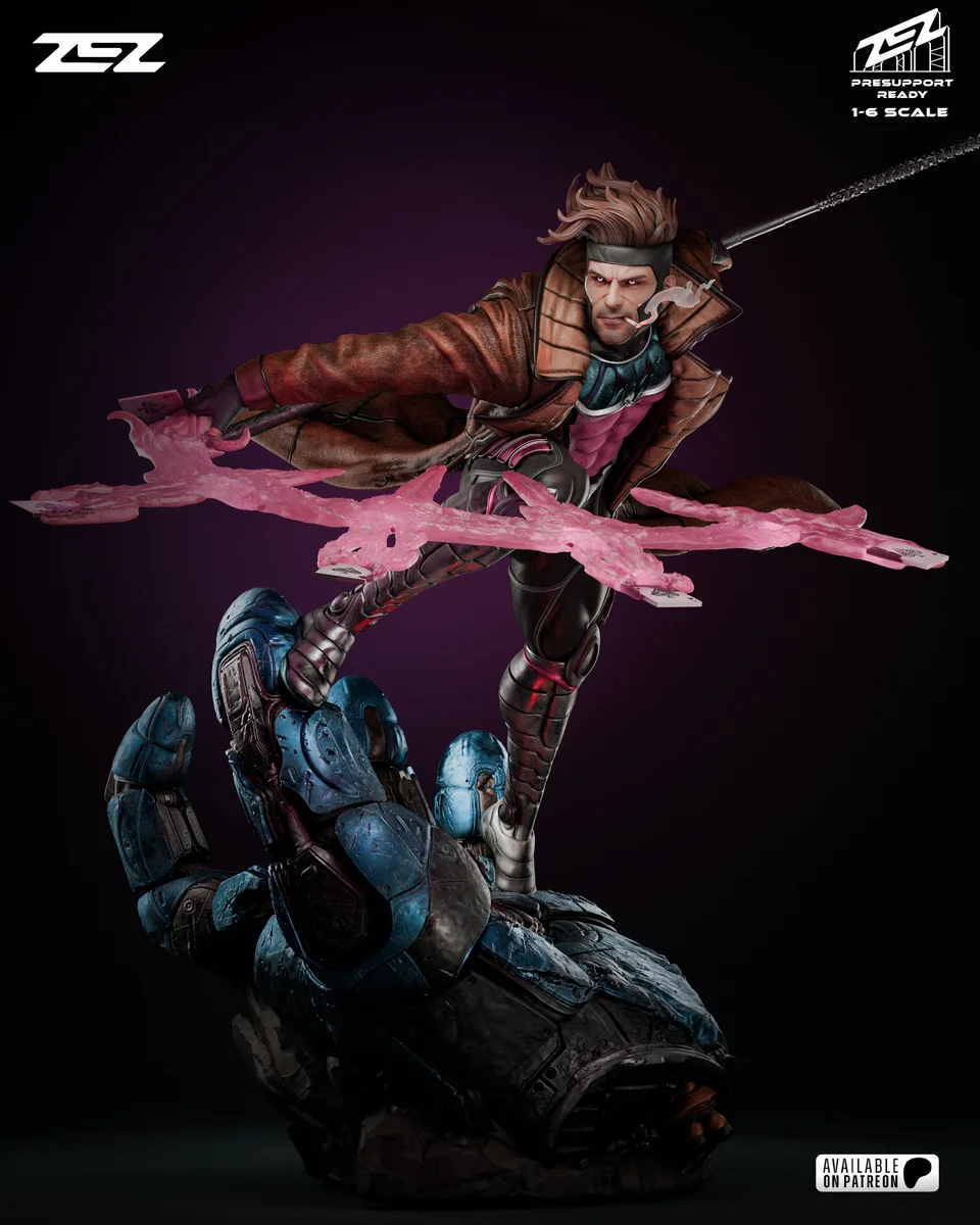 Gambit | Fan Art | 3D Printed Resin Model Garage Kit | *Un-Painted* | ZEZ Studio 3