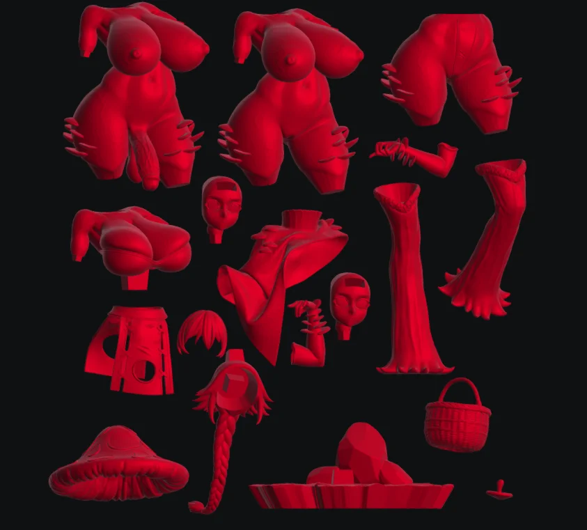 Red Mushroom Girl | Fan Art | 3D Printed Resin Model Garage Kit | *Un-Painted* | Officer Rhu 10