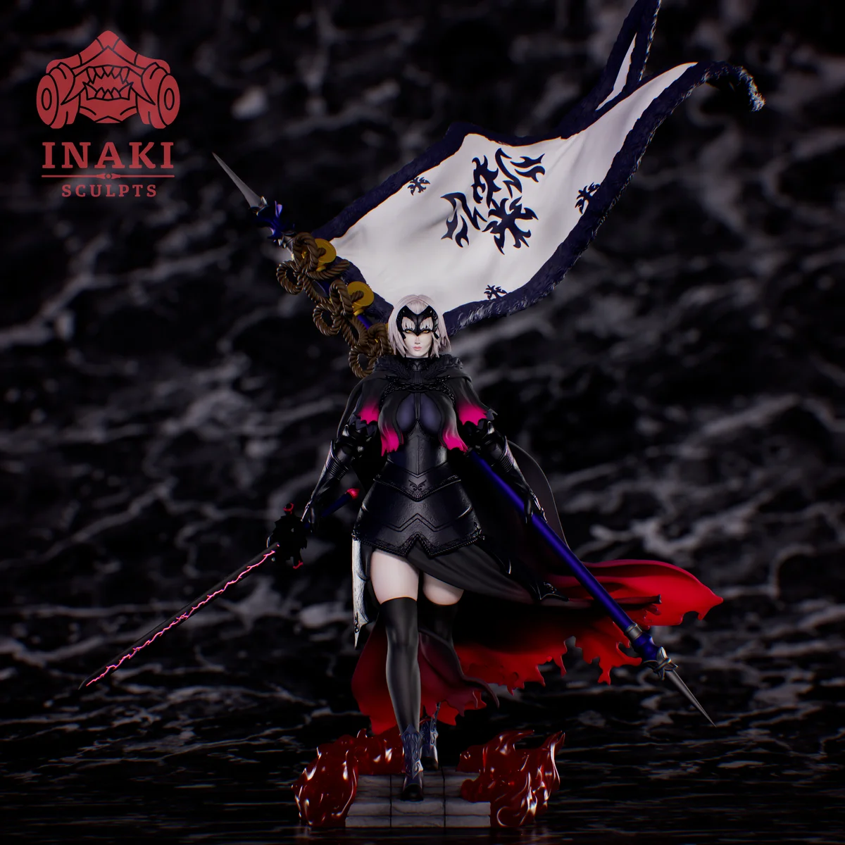 Jeanne D'arc Alter | Fan Art | 3D Printed Resin Model Garage Kit | *Un-Painted* | Inaki Sculpts 3