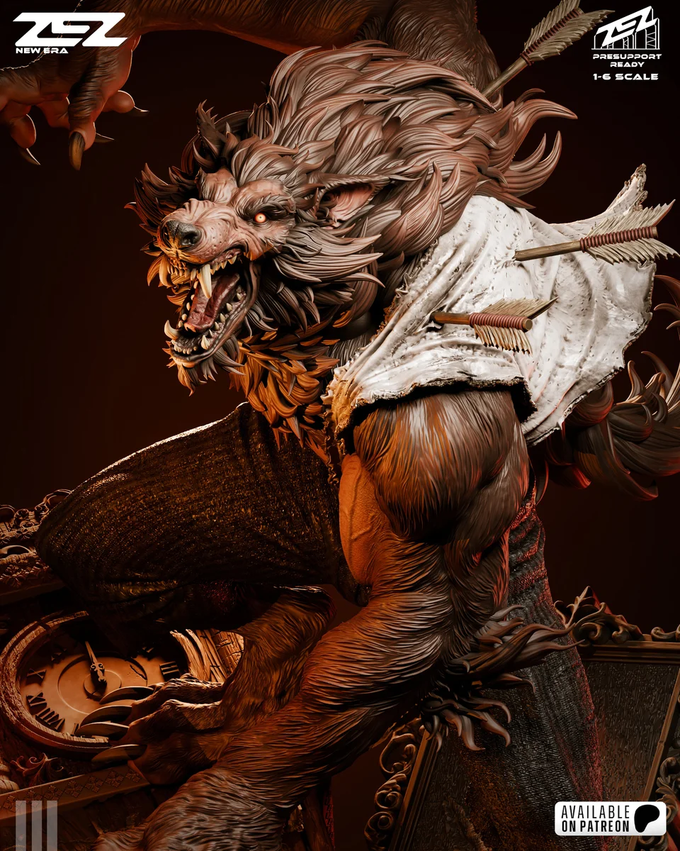 Werewolf | Fan Art | 3D Printed Resin Model Garage Kit | *Un-Painted* | ZEZ Studio 7