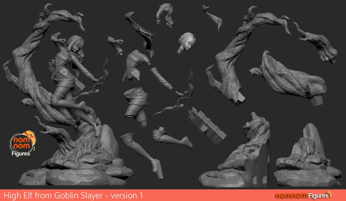 High Elf - Goblin Slayer | Fan Art | 3D Printed Resin Model Garage Kit | *Un-Painted* | Nomnom 3