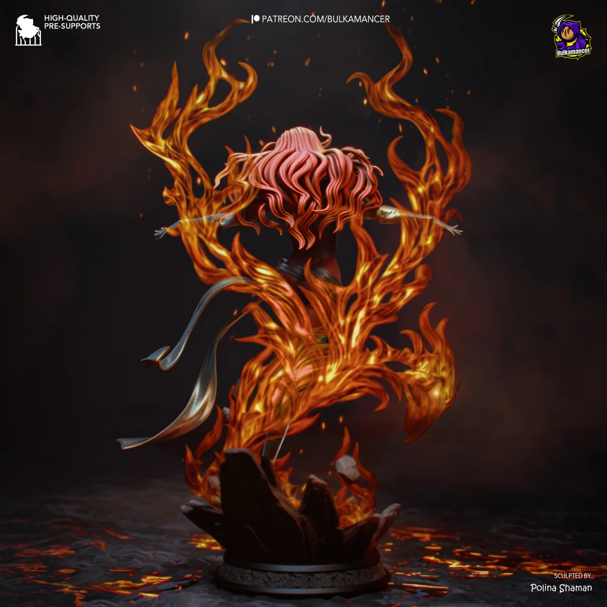 Dark Phoenix | Fan Art | 3D Printed Resin Model Garage Kit | *Un-Painted* | Bulkamancer 3