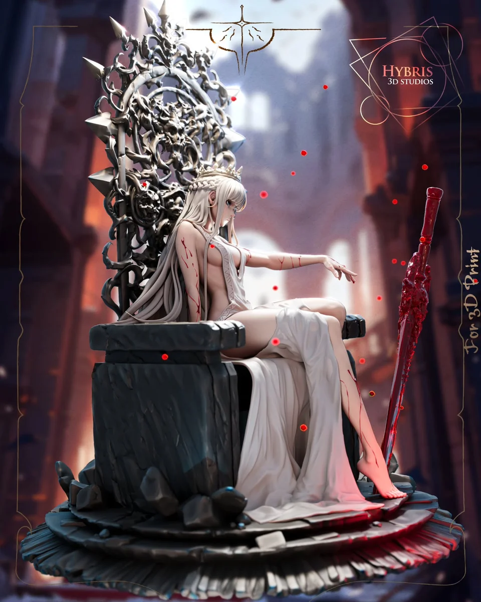 Tearful Queen | Fan Art | 3D Printed Resin Model Garage Kit | *Un-Painted* | Hybris Studios 4