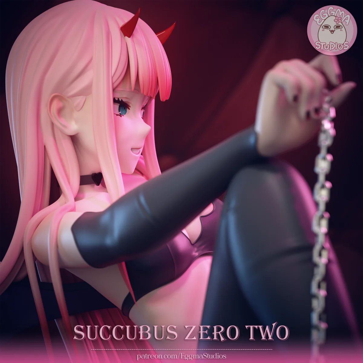 Succubus Zero Two | Fan Art | 3D Printed Resin Model Garage Kit | *Un-Painted* | EggmaStudios 6