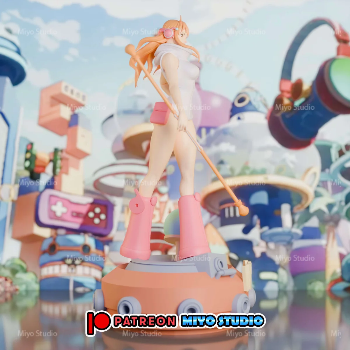 Nami Egghead | Fan Art | 3D Printed Resin Model Garage Kit | *Un-Painted* | MiyoStudio