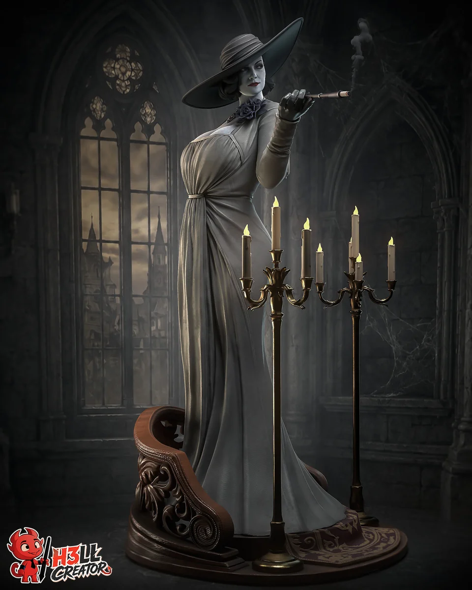 Lady Dimitrescu | Fan Art | 3D Printed Resin Model Garage Kit | *Un-Painted* | H3LL Creator 3