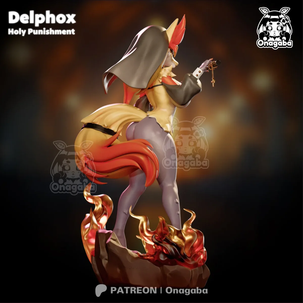 Delphox Holy Punishment | Fan Art | 3D Printed Resin Model Garage Kit | *Un-Painted* | ONAGABA 13