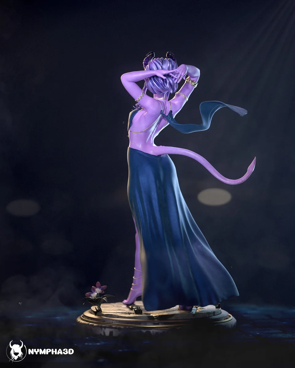 Tiefling Lady | Fan Art | 3D Printed Resin Model Garage Kit | *Un-Painted* | Nympha3D 7