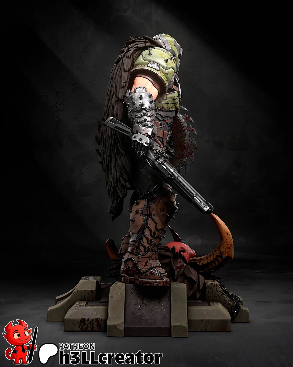 Doomguy | Fan Art | 3D Printed Resin Model Garage Kit | *Un-Painted* | H3LL Creator 9