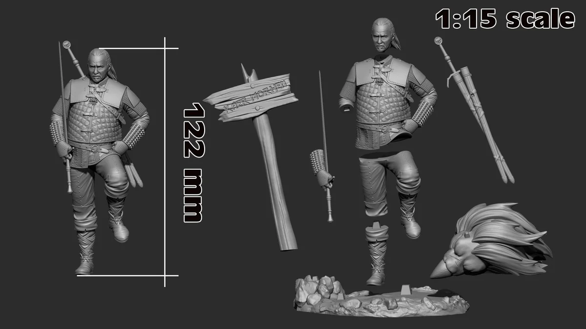 Vesemir | Fan Art | 3D Printed Resin Model Garage Kit | *Un-Painted* | H3LL Creator 5