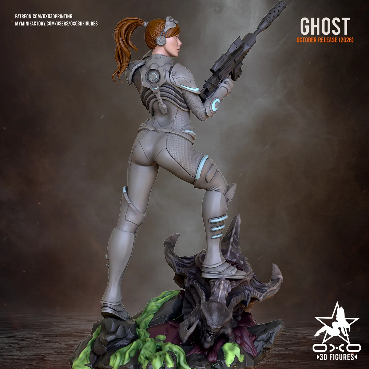 Sarah Kerrigan Ghost | Fan Art | 3D Printed Resin Model Garage Kit | *Un-Painted* | OXO3D 7