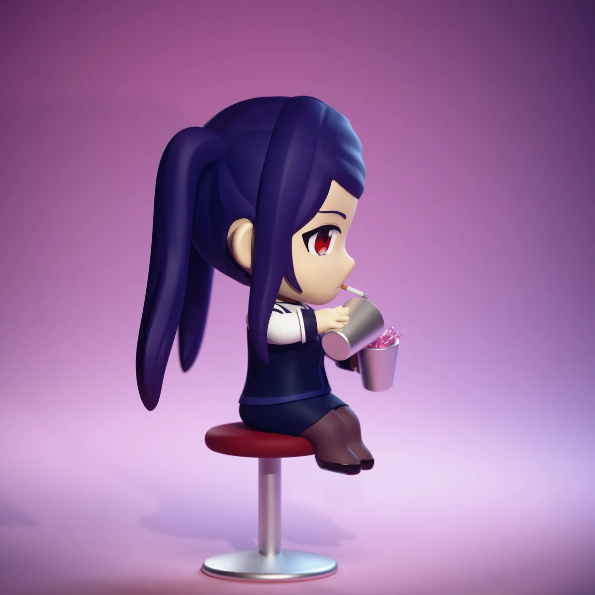 Chibi Jill Stingray | Fan Art | 3D Printed Resin Model Garage Kit | *Un-Painted* | EggmaStudios 3