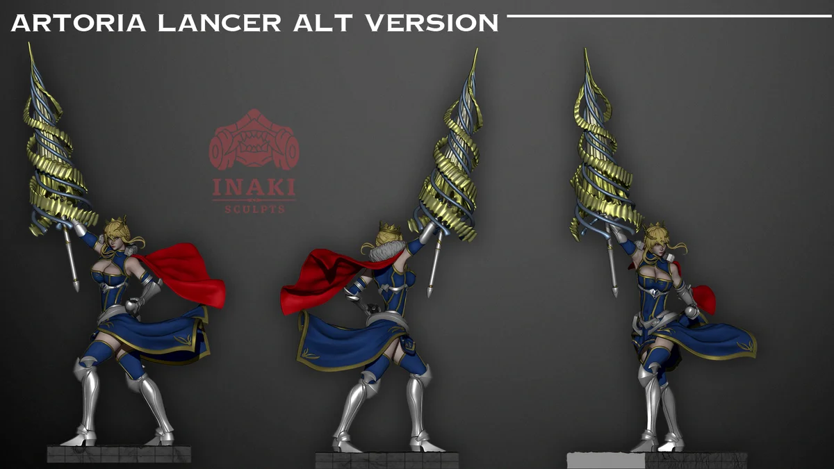 Artoria Lancer | Fan Art | 3D Printed Resin Model Garage Kit | *Un-Painted* | Inaki Sculpts 6