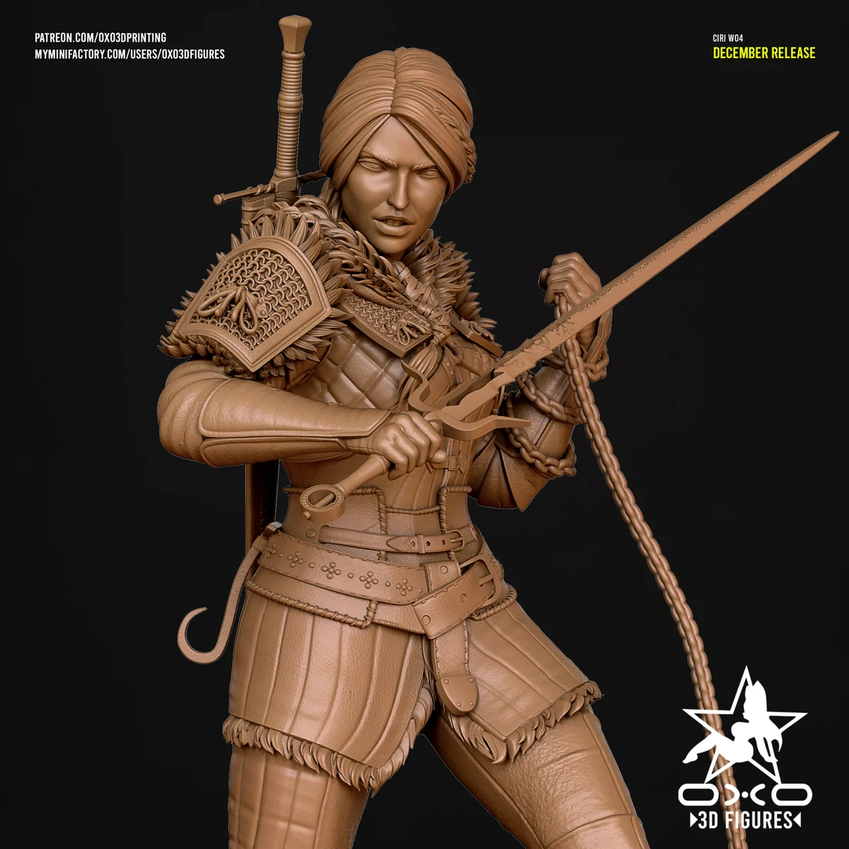 Ciri W04 | Fan Art | 3D Printed Resin Model Garage Kit | *Un-Painted* | OXO3D 3
