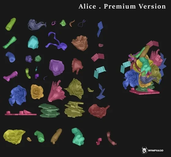 Alice | Fan Art | 3D Printed Resin Model Garage Kit | *Un-Painted* | Nympha3D 8