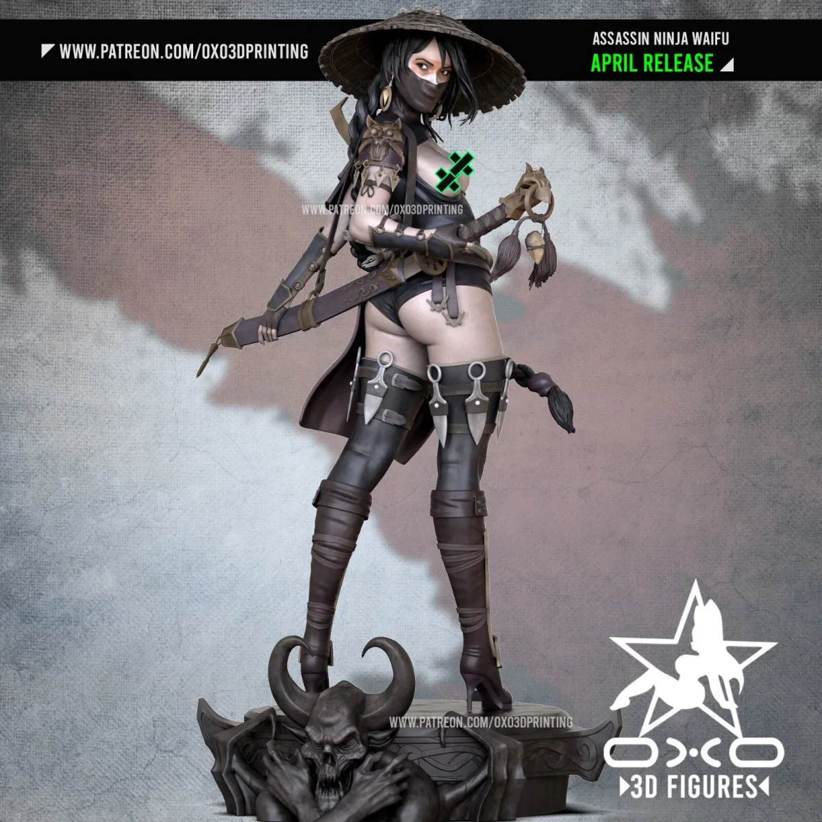Assassin Ninja | Fan Art | 3D Printed Resin Model Garage Kit | *Un-Painted* | OXO3D 6
