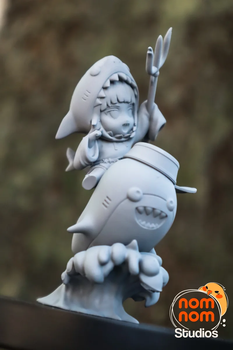 Chibi Gawr Gura | Fan Art | 3D Printed Resin Model Garage Kit | *Un-Painted* | Nomnom 7