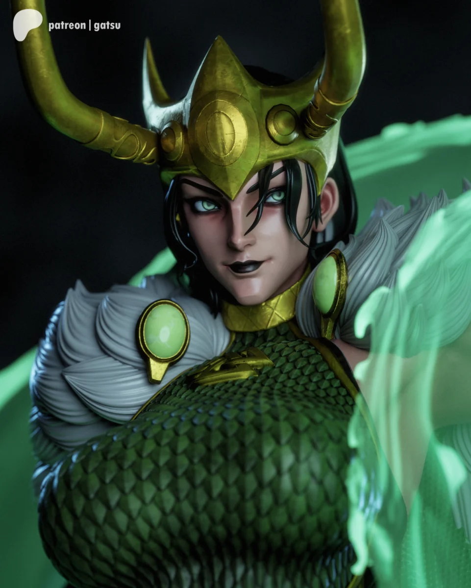 Lady Loki | Fan Art | 3D Printed Resin Model Garage Kit | *Un-Painted* | Gatsu Studios
