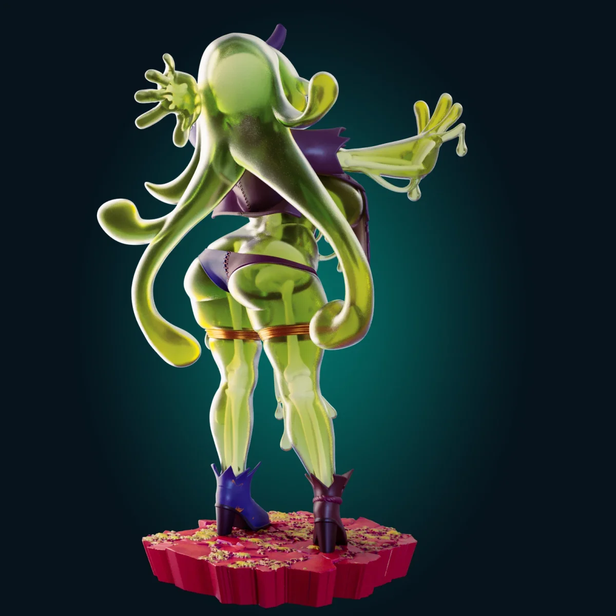 Skeleton Slime Girl | Fan Art | 3D Printed Resin Model Garage Kit | *Un-Painted* | Officer Rhu 2