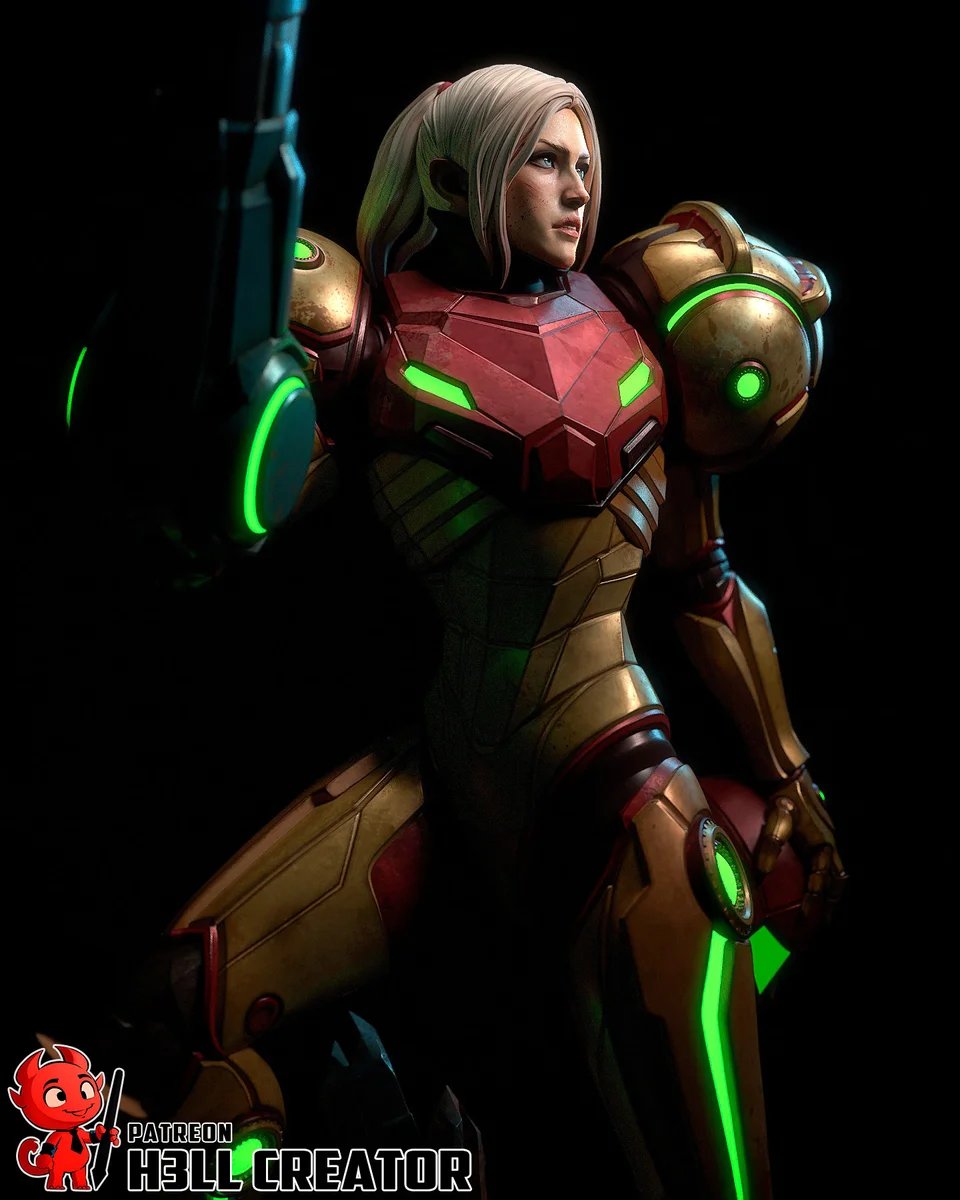Samus Aran | Fan Art | 3D Printed Resin Model Garage Kit | *Un-Painted* | H3LL Creator 5