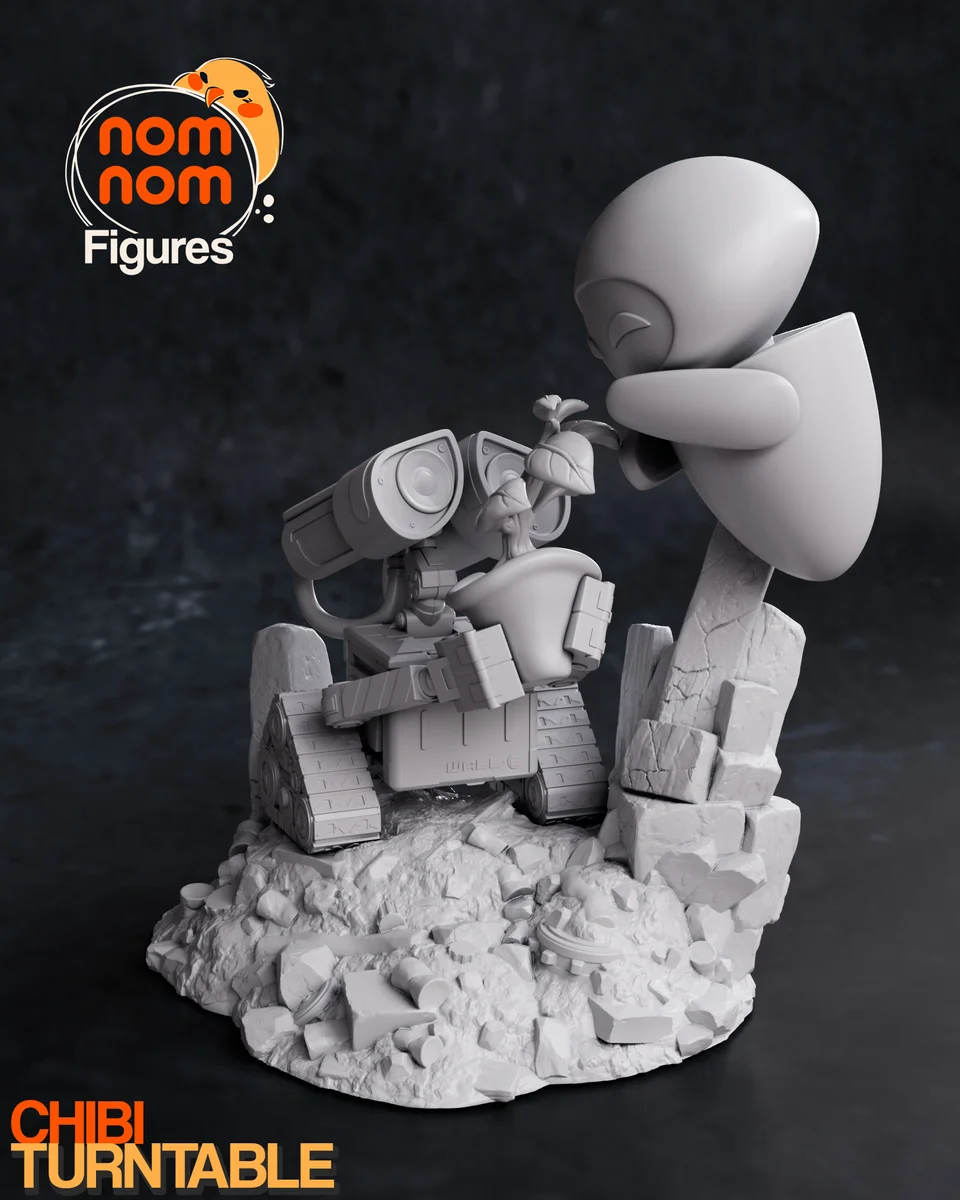 Chibi Wall-e and Eve | Fan Art | 3D Printed Resin Model Garage Kit | *Un-Painted* | Nomnom 7