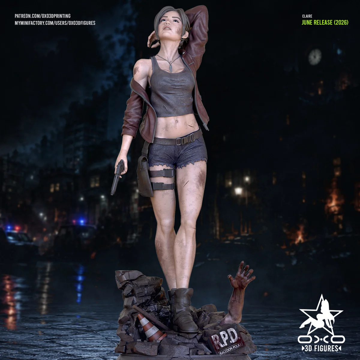Claire | Fan Art | 3D Printed Resin Model Garage Kit | *Un-Painted* | OXO3D 5