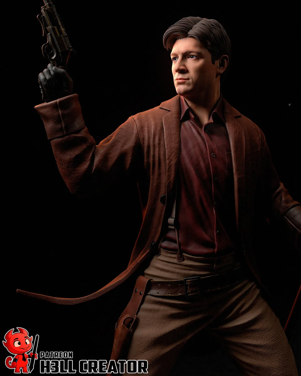 Captain Malcolm Reynolds | Fan Art | 3D Printed Resin Model Garage Kit | *Un-Painted* | H3LL Creator 4