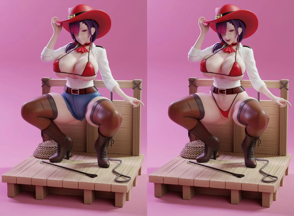 Cowgirl | Fan Art | 3D Printed Resin Model Garage Kit | *Un-Painted* | KiTNo 4