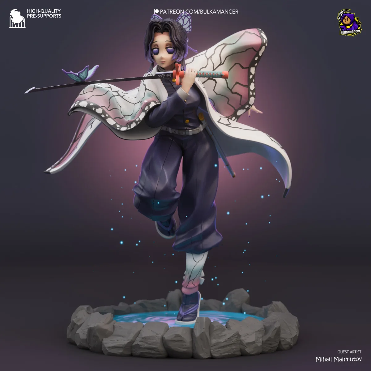 Shinobu Kocho | Fan Art | 3D Printed Resin Model Garage Kit | *Un-Painted* | Bulkamancer 4