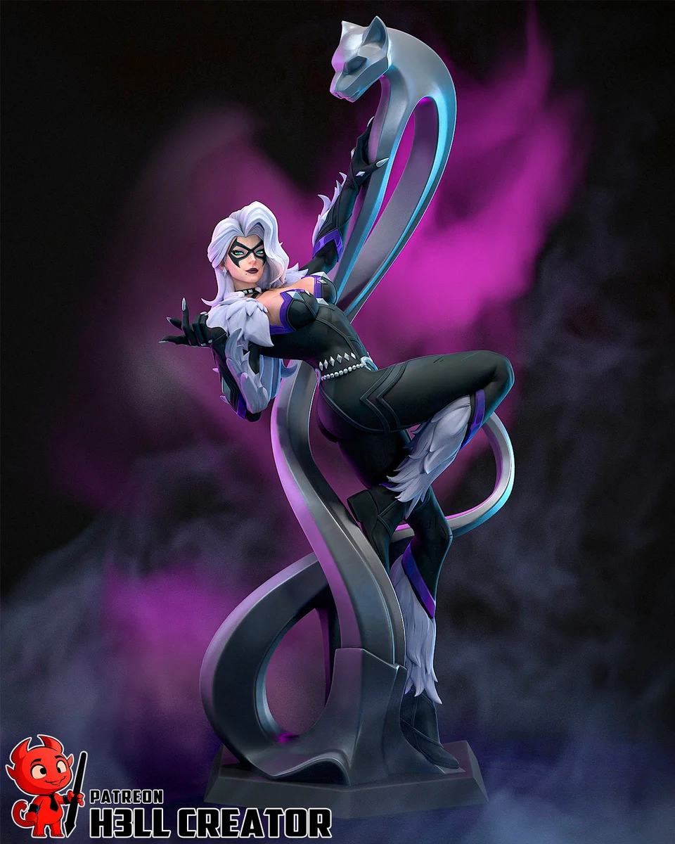 Black Cat | Fan Art | 3D Printed Resin Model Garage Kit | *Un-Painted* | H3LL Creator 3