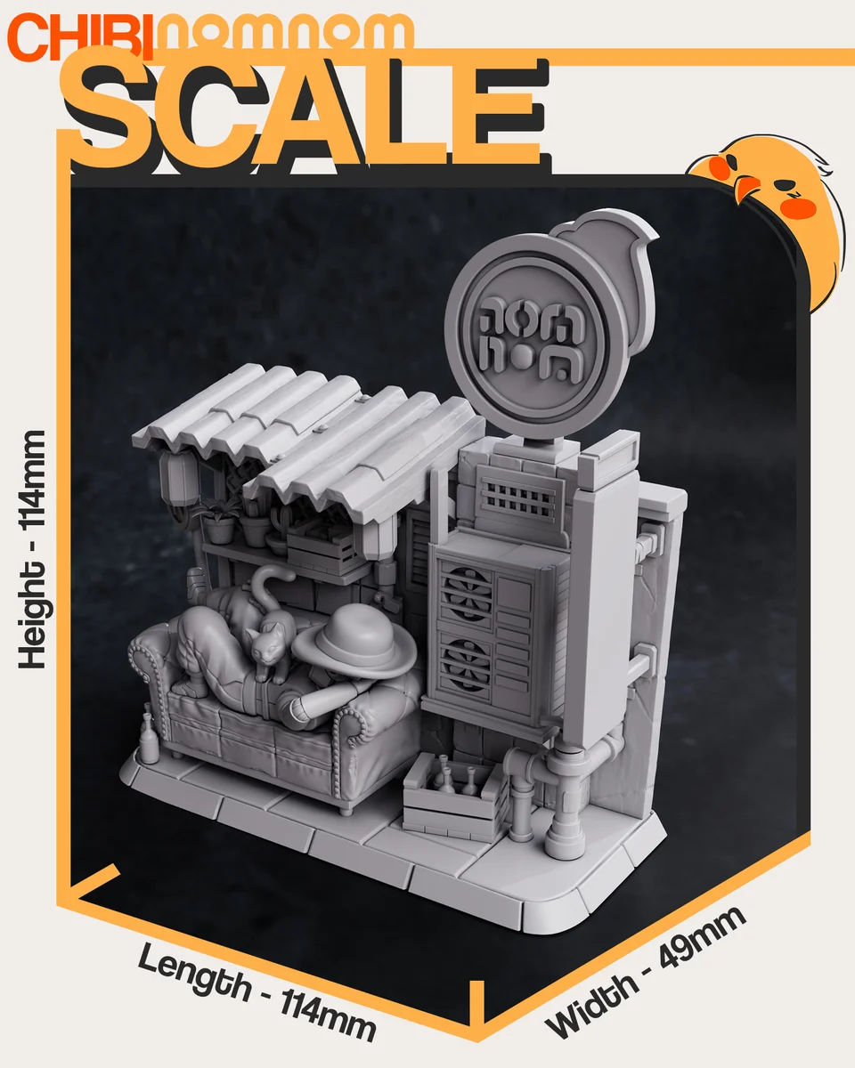 Chibi Cat | Fan Art | 3D Printed Resin Model Garage Kit | *Un-Painted* | Nomnom 4