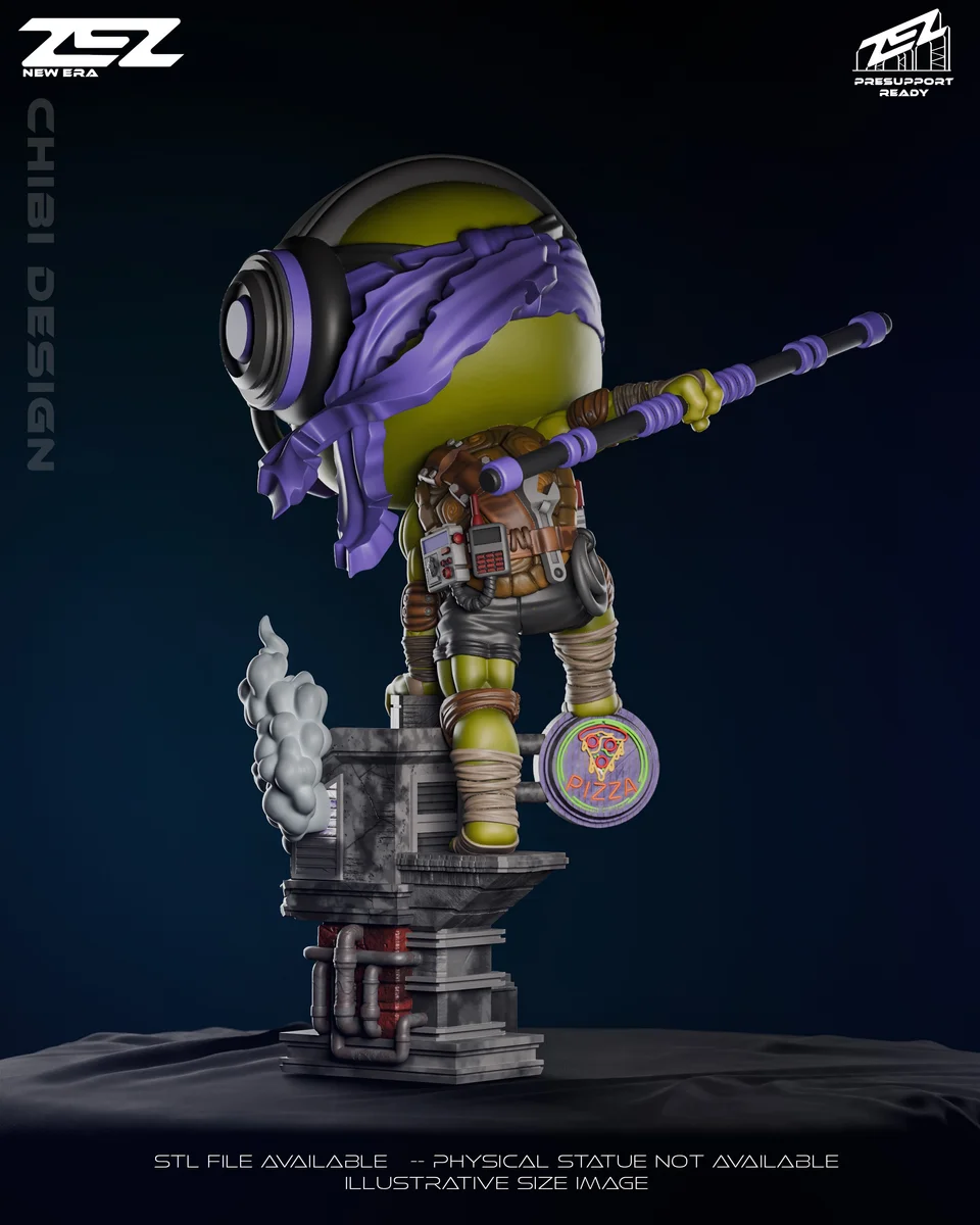 Chibi Donatello | Fan Art | 3D Printed Resin Model Garage Kit | *Un-Painted* | ZEZ Studio 4