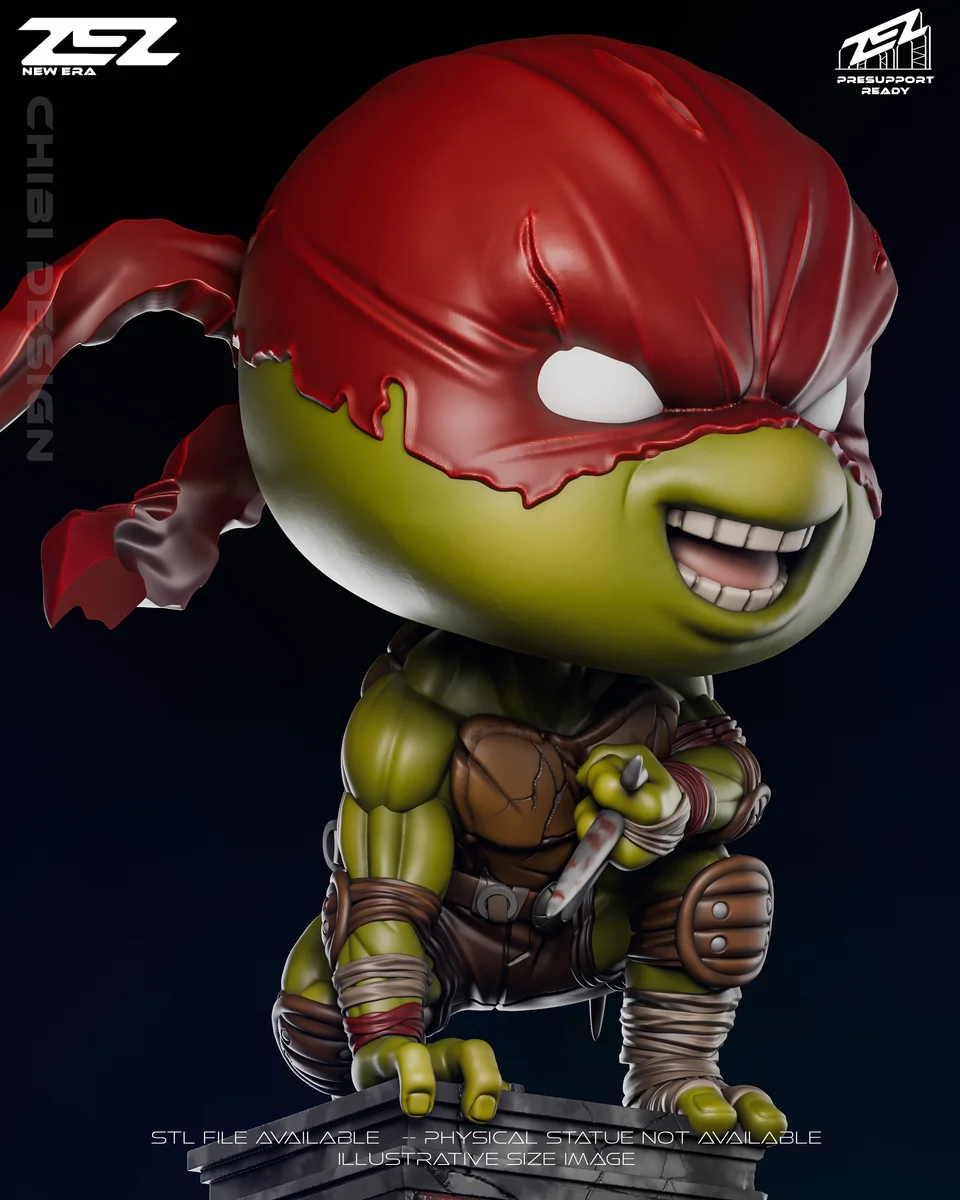 Chibi Raphael | Fan Art | 3D Printed Resin Model Garage Kit | *Un-Painted* | ZEZ Studio 5